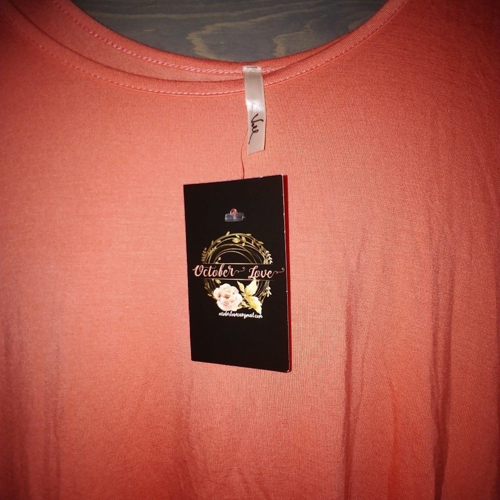 Coral Relaxed Pocket Dress - Picture 2 of 3